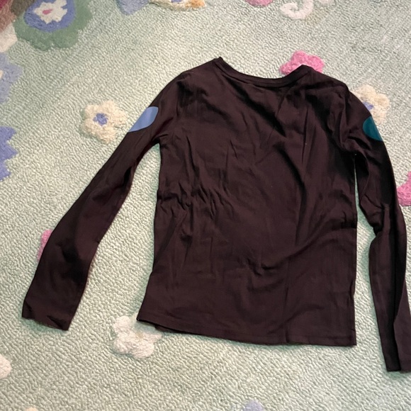 GAP Girls/Kids Brown Long Sleeve Tee with Colorful Heart Design - Picture 4 of 5